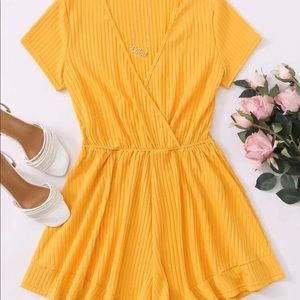 Yellow Rib Knit Romper